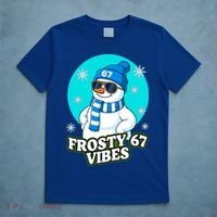 Frosty Vibes 67 Snowman Six Seven Meme Funny T-Shirt thumb 5