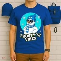 Frosty Vibes 67 Snowman Six Seven Meme Funny T-Shirt thumb 6