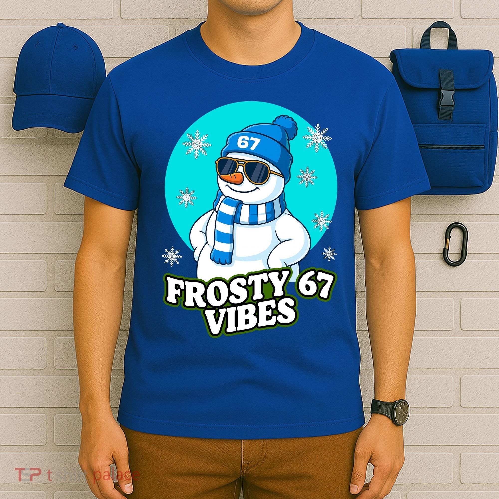 Frosty Vibes 67 Snowman Six Seven Meme Funny T-Shirt
