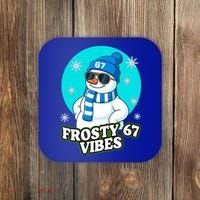 Frosty Vibes 67 Snowman Six Seven Meme Funny Coaster thumb 0