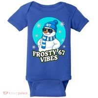 Frosty Vibes 67 Snowman Six Seven Meme Funny Baby Bodysuit thumb 0