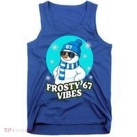 Frosty Vibes 67 Snowman Six Seven Meme Funny Tank Top thumb 0