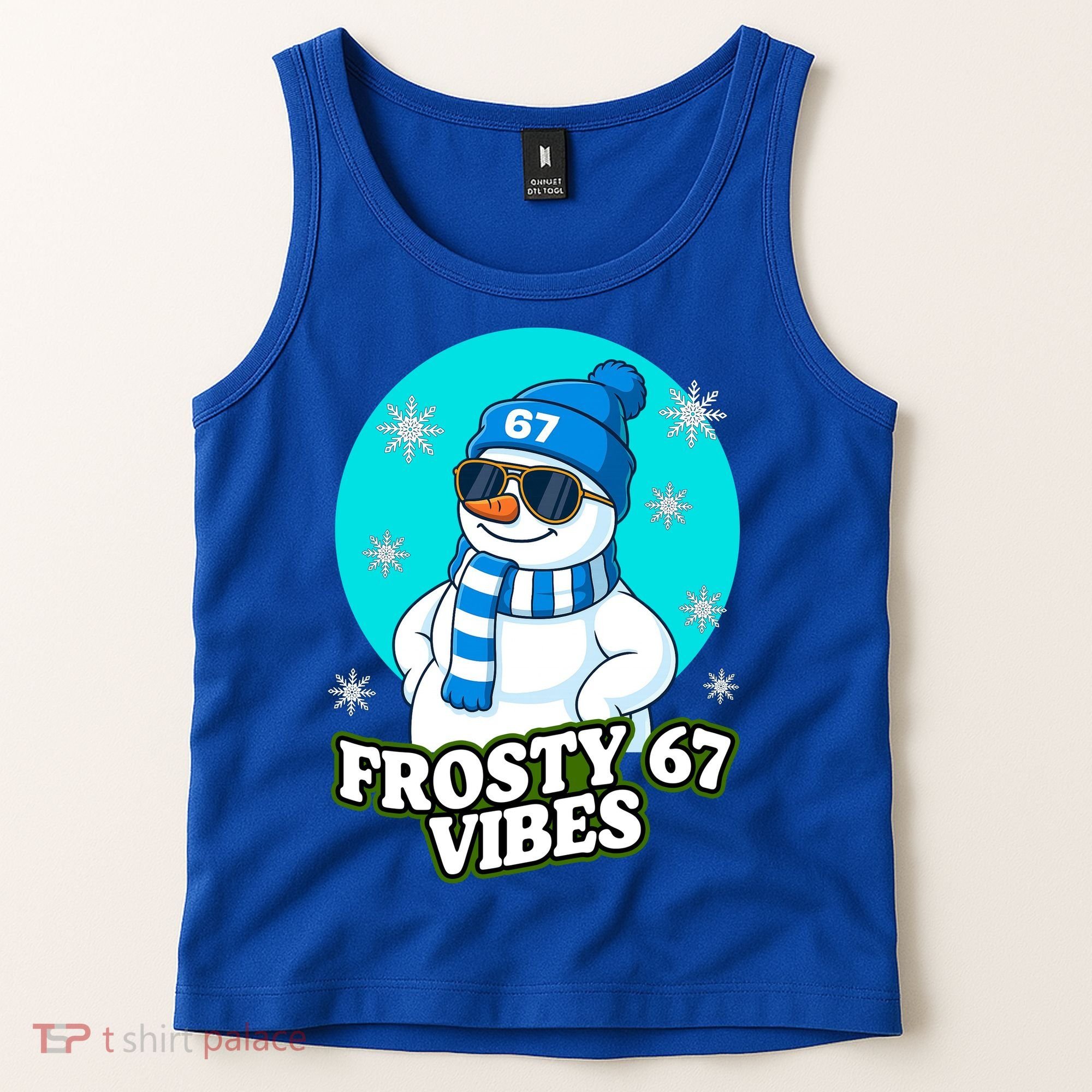 Frosty Vibes 67 Snowman Six Seven Meme Funny Tank Top