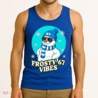 Frosty Vibes 67 Snowman Six Seven Meme Funny Tank Top thumb 3