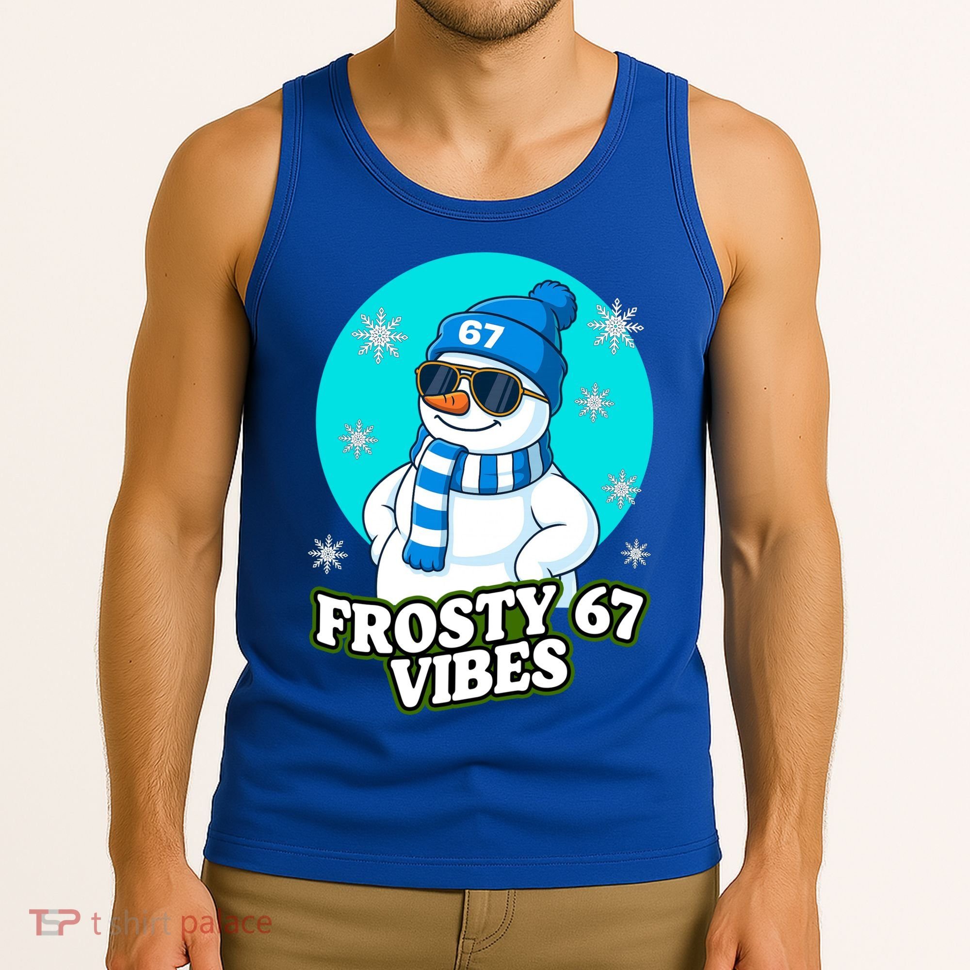 Frosty Vibes 67 Snowman Six Seven Meme Funny Tank Top