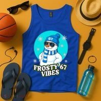 Frosty Vibes 67 Snowman Six Seven Meme Funny Tank Top thumb 4