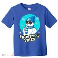 Frosty Vibes 67 Snowman Six Seven Meme Funny Toddler T-Shirt thumb 0