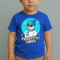Frosty Vibes 67 Snowman Six Seven Meme Funny Toddler T-Shirt thumb 2