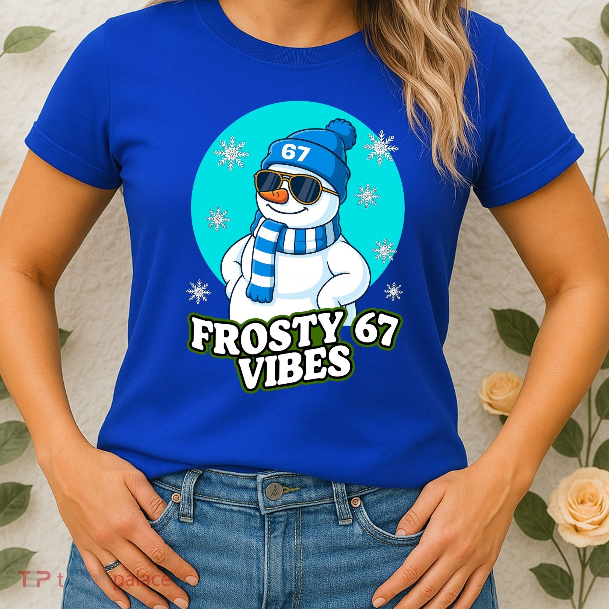 Frosty Vibes 67 Snowman Six Seven Meme Funny Women's T-Shirt