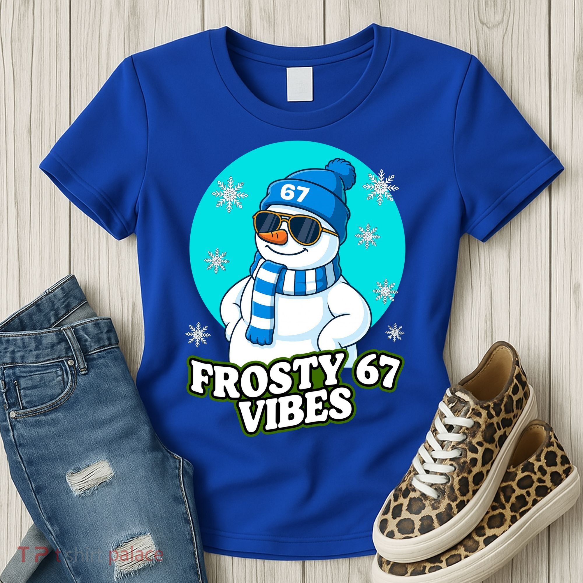 Frosty Vibes 67 Snowman Six Seven Meme Funny Women's T-Shirt