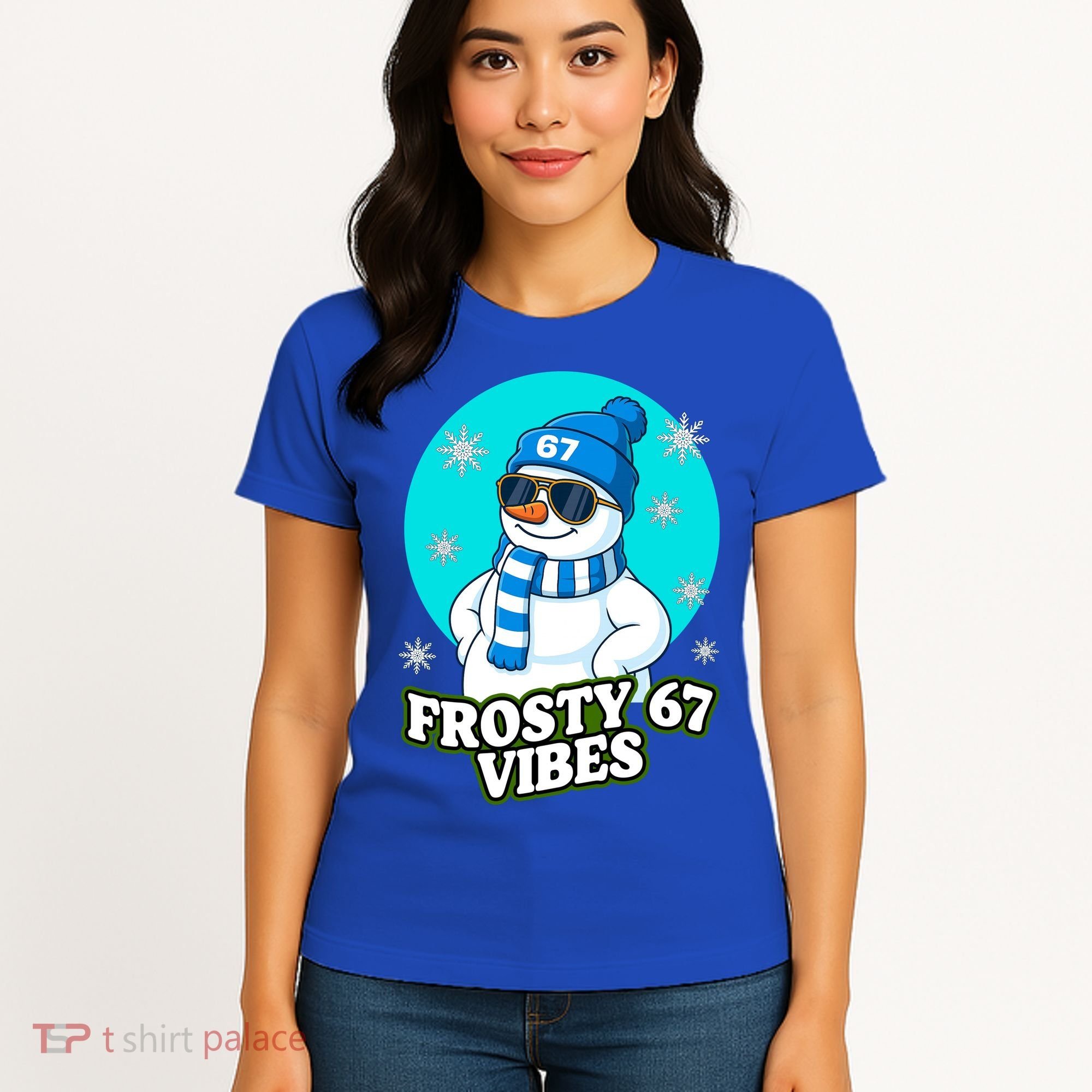 Frosty Vibes 67 Snowman Six Seven Meme Funny Women's T-Shirt