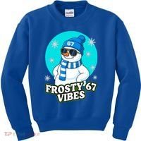 Frosty Vibes 67 Snowman Six Seven Meme Funny Kids Sweatshirt thumb 0