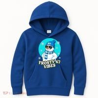 Frosty Vibes 67 Snowman Six Seven Meme Funny Kids Hoodie thumb 0