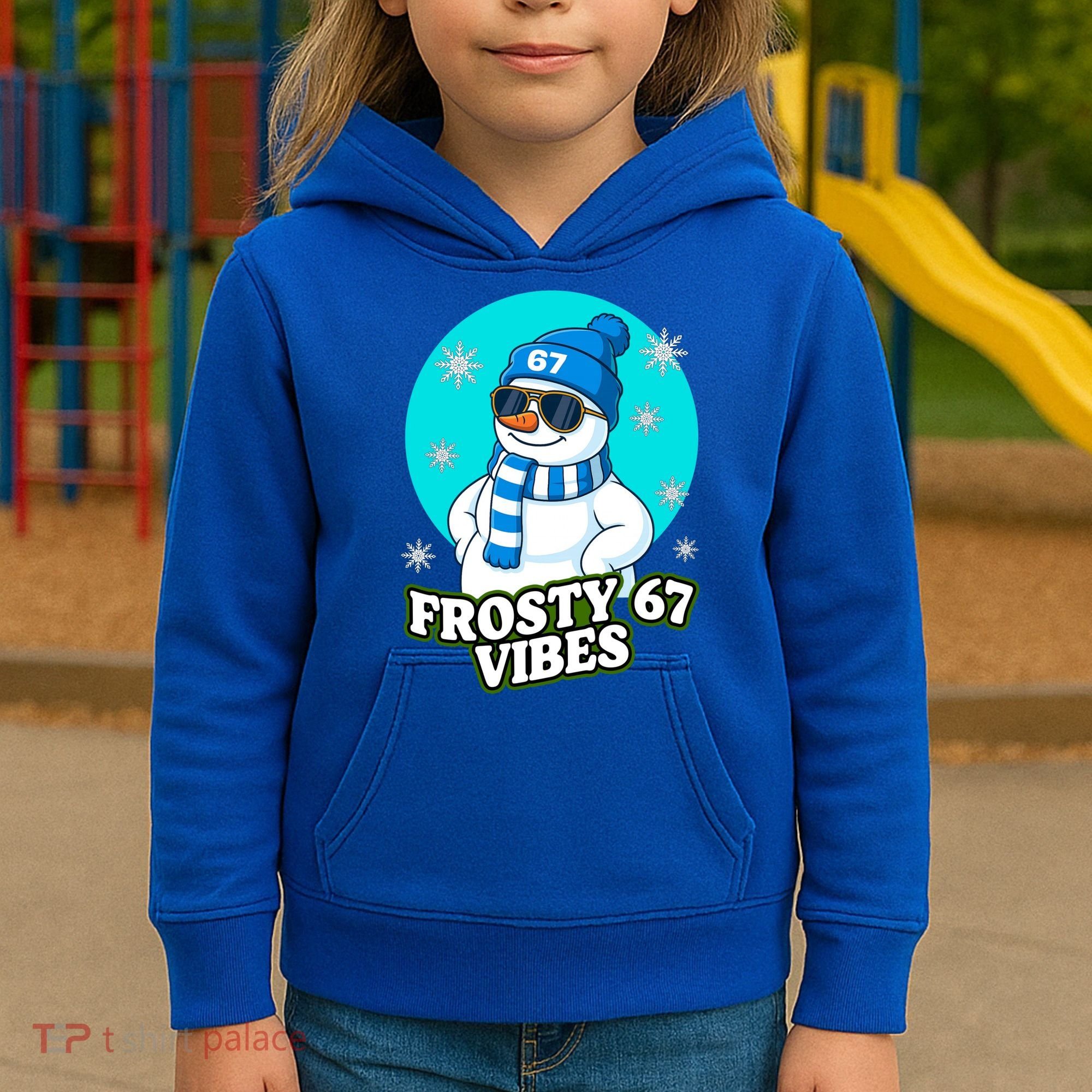 Frosty Vibes 67 Snowman Six Seven Meme Funny Kids Hoodie