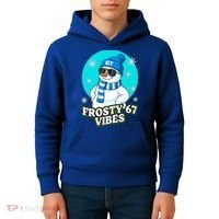 Frosty Vibes 67 Snowman Six Seven Meme Funny Kids Hoodie thumb 4