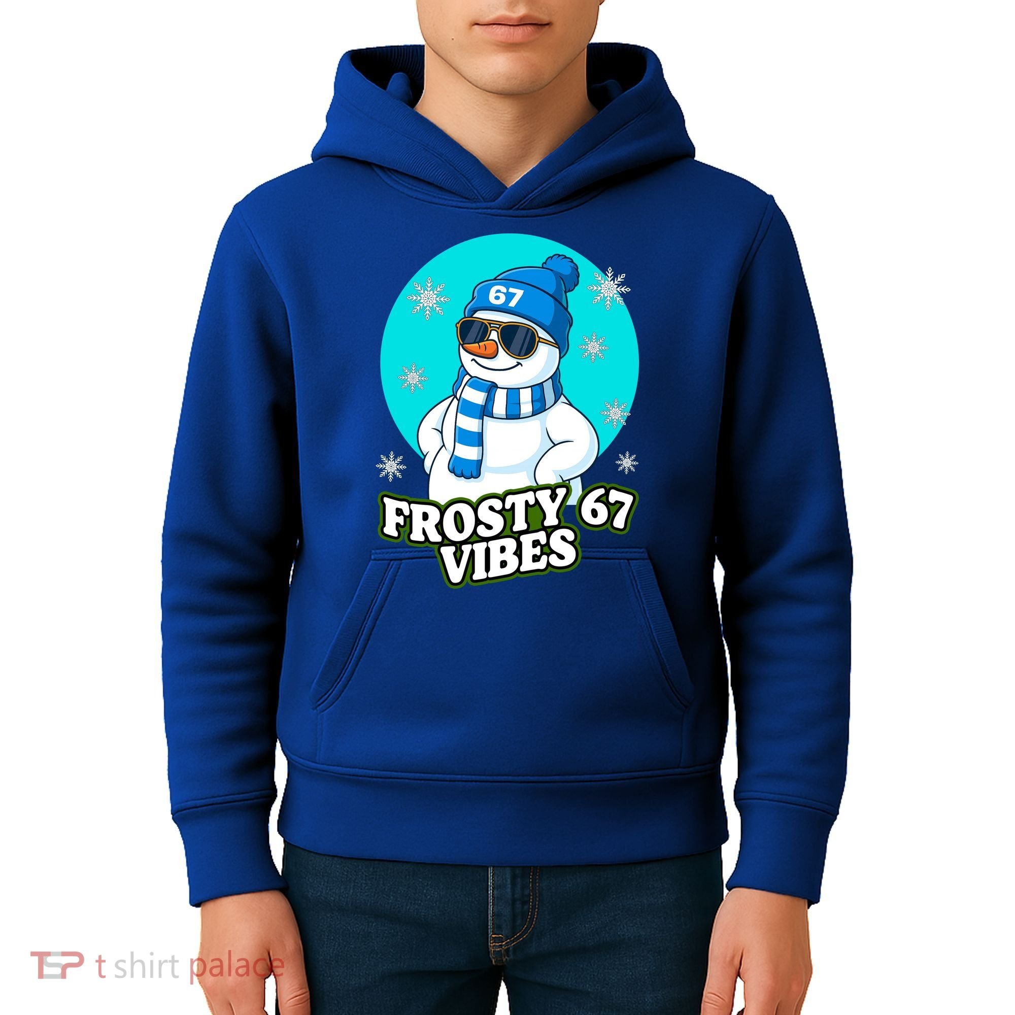 Frosty Vibes 67 Snowman Six Seven Meme Funny Kids Hoodie