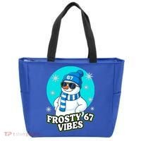 Frosty Vibes 67 Snowman Six Seven Meme Funny Tote Bag thumb 0