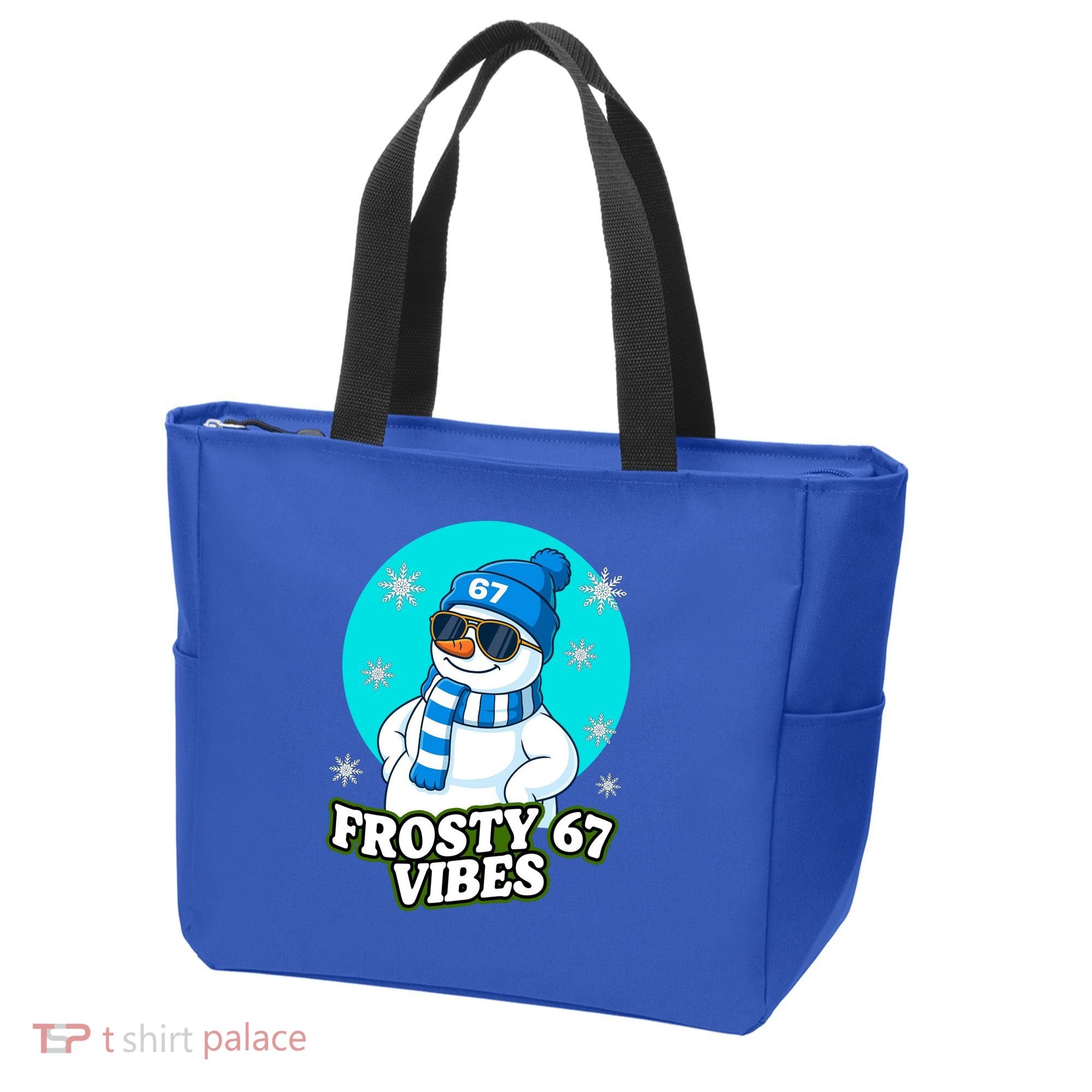 Frosty Vibes 67 Snowman Six Seven Meme Funny Tote Bag