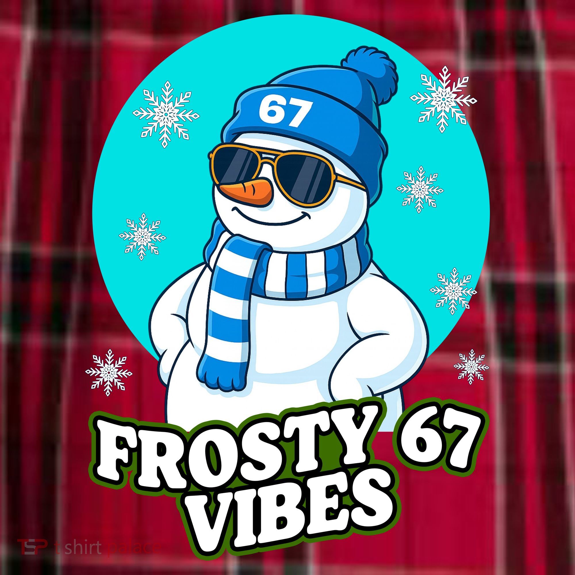 Frosty Vibes 67 Snowman Six Seven Meme Funny Women's Flannel Plaid Pajama Pants