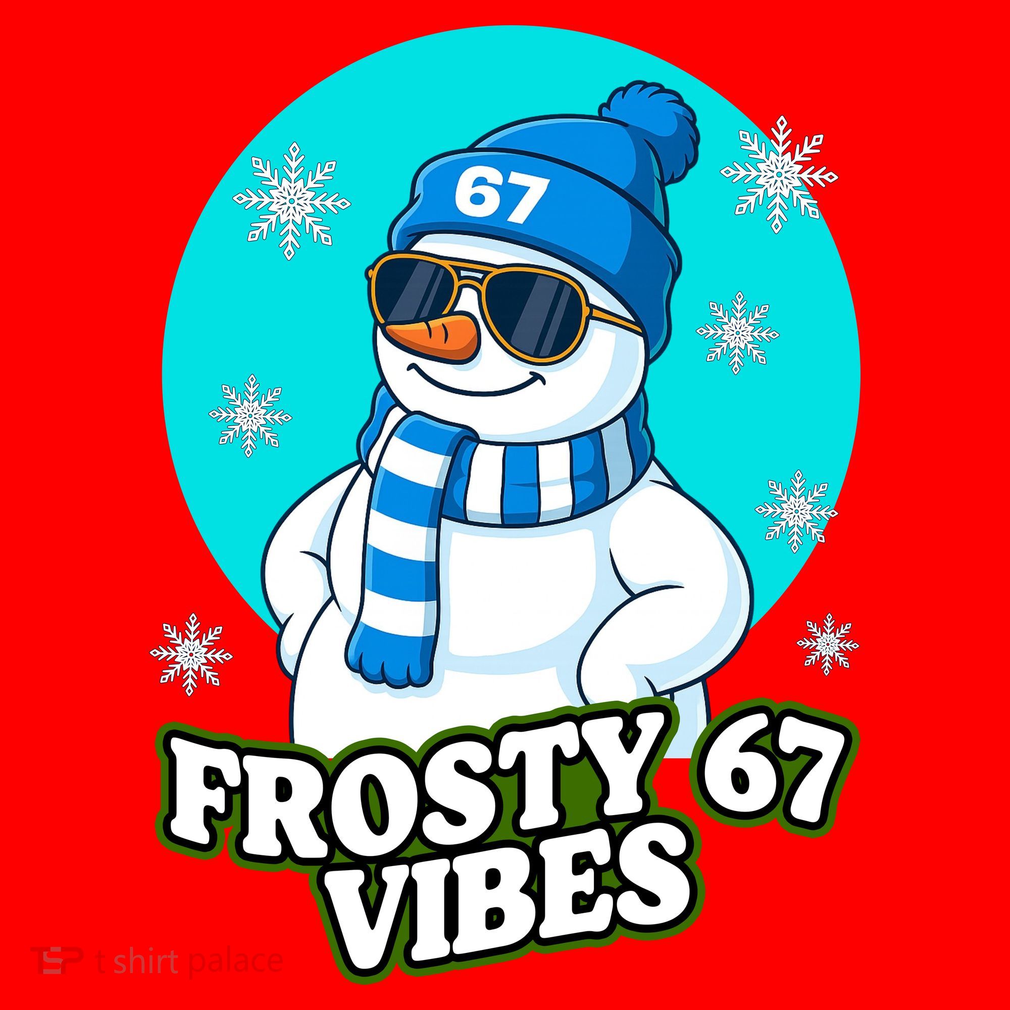 Frosty Vibes 67 Snowman Six Seven Meme Funny Santa Hat