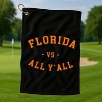 Florida Vs All YAll Represent The Gator State Golf Towel thumb 1