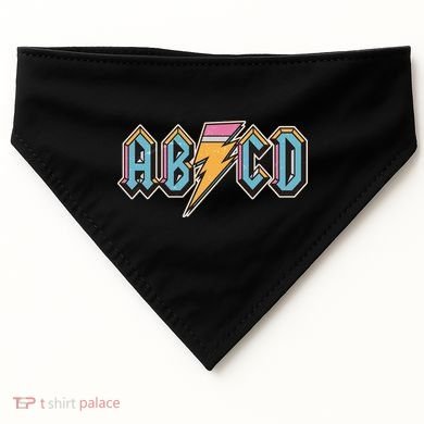 Funny Vintage ABCD Rock Logo USA-Made Doggie Bandana