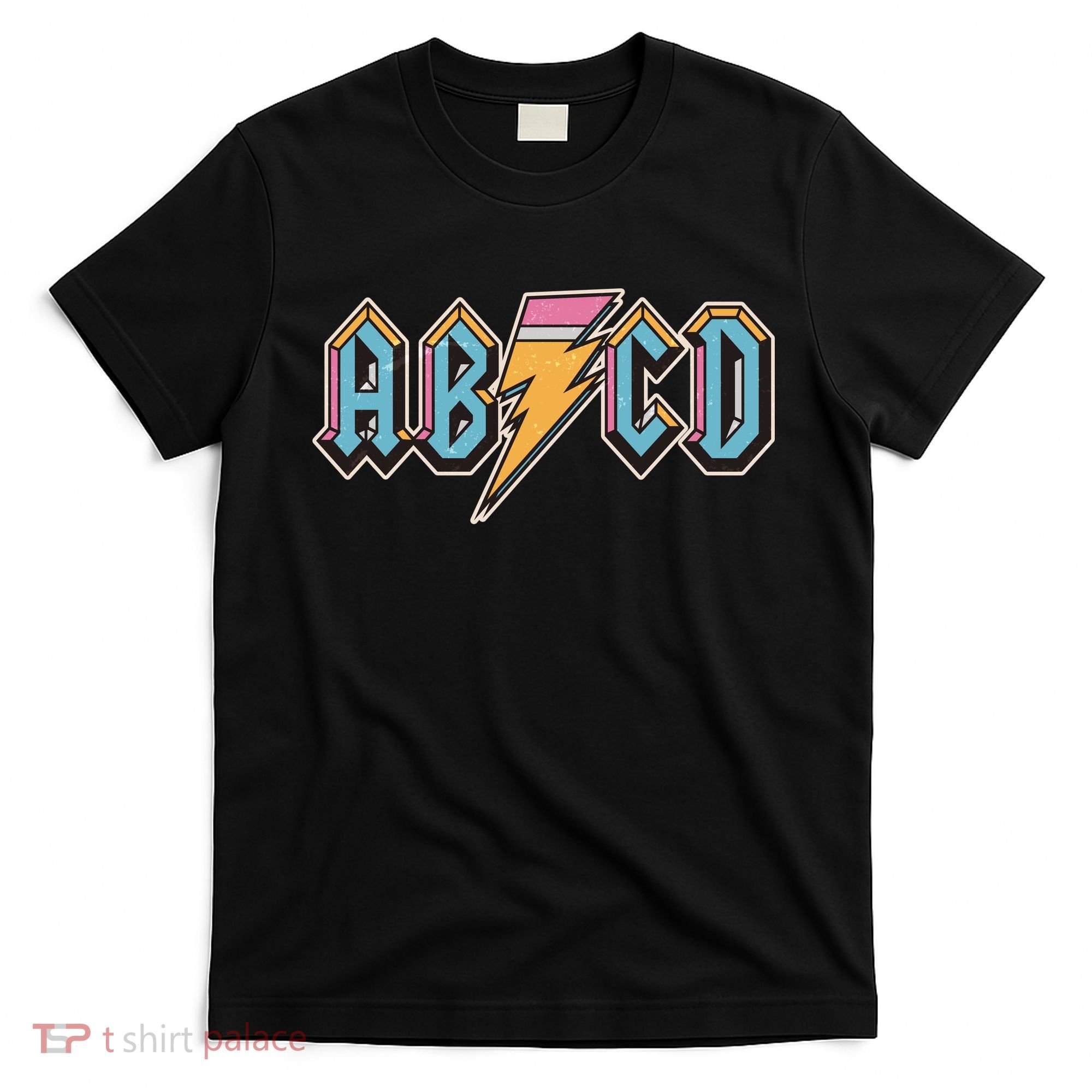 Funny Vintage ABCD Rock Logo T-Shirt
