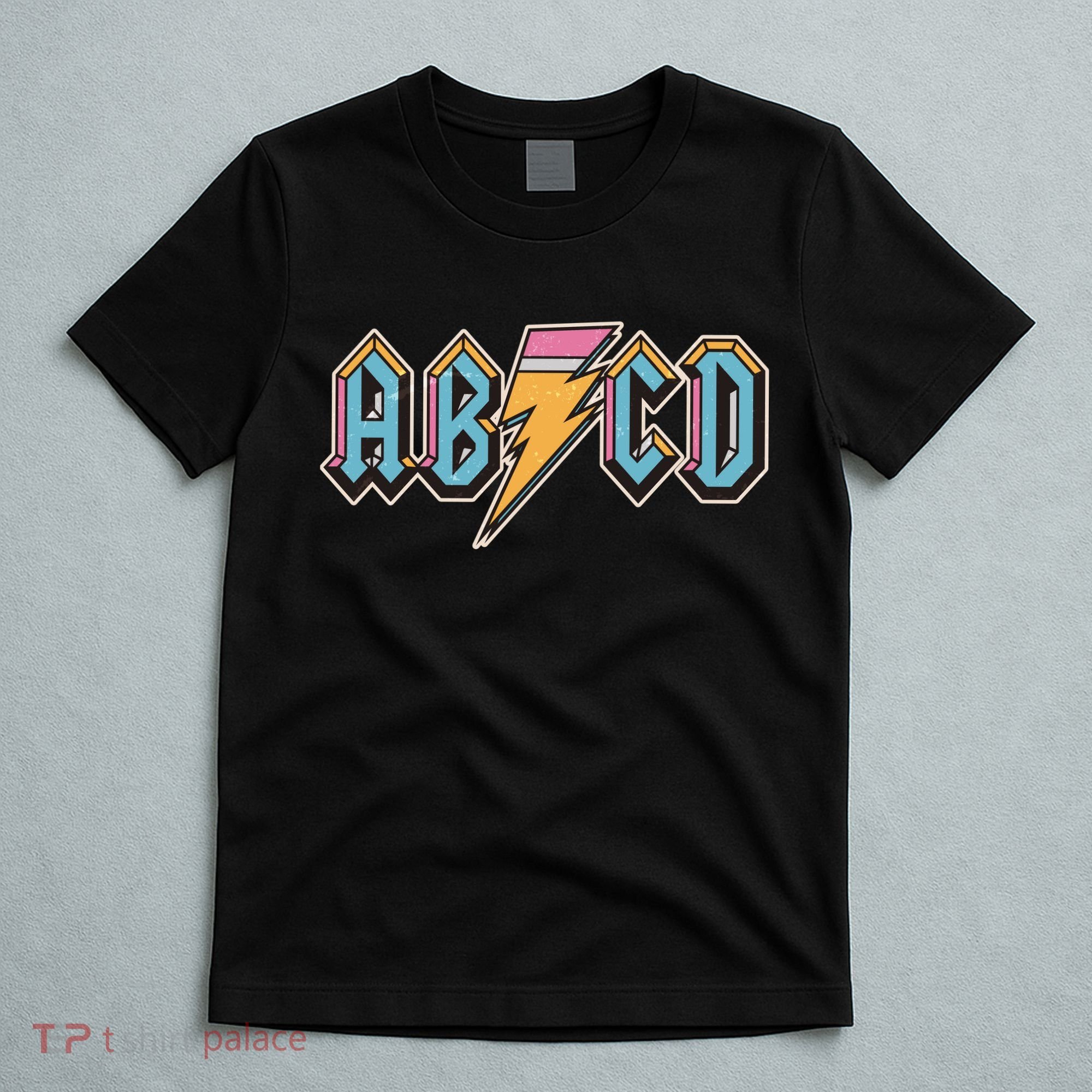 Funny Vintage ABCD Rock Logo T-Shirt
