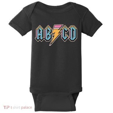 Funny Vintage ABCD Rock Logo Baby Bodysuit