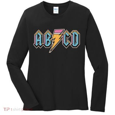 Funny Vintage ABCD Rock Logo Women's Long Sleeve Shirt