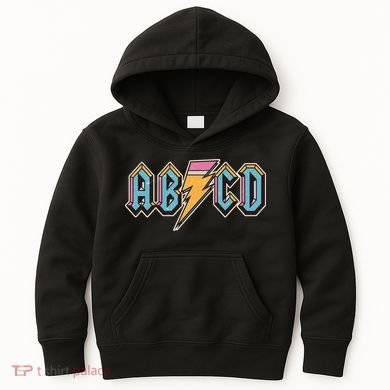 Funny Vintage ABCD Rock Logo Kids Hoodie