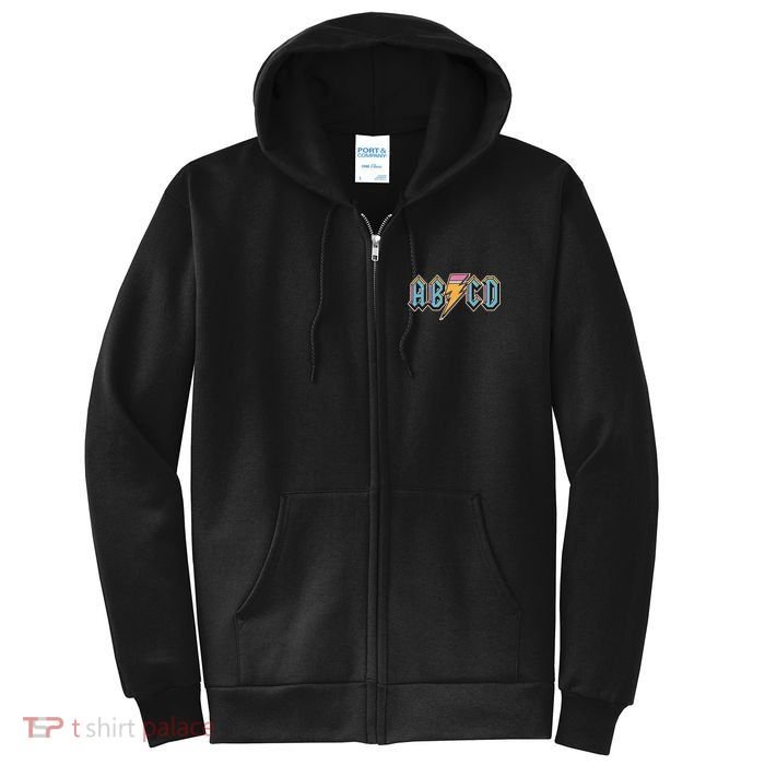 Funny Vintage ABCD Rock Logo Full Zip Hoodie | TShirtPalace