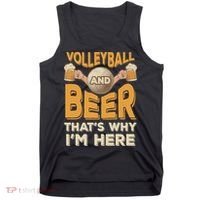 Funny Volleyball And Beer That's Why I'm Here For Volleyball Player Tank Top thumb 0