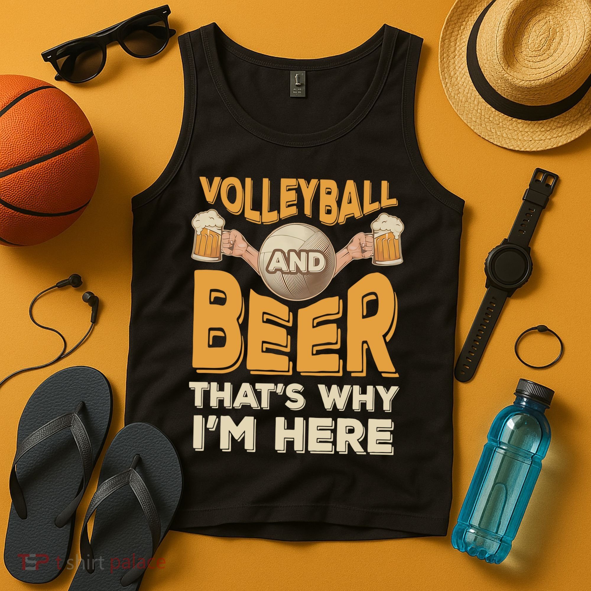 Funny Volleyball And Beer That's Why I'm Here For Volleyball Player Tank Top