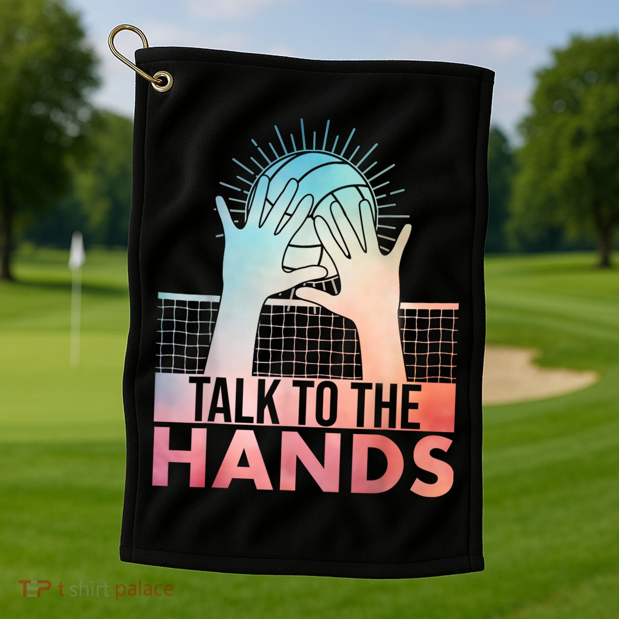 Funny Volleyball Art For Blocker Volleyball Player Golf Towel