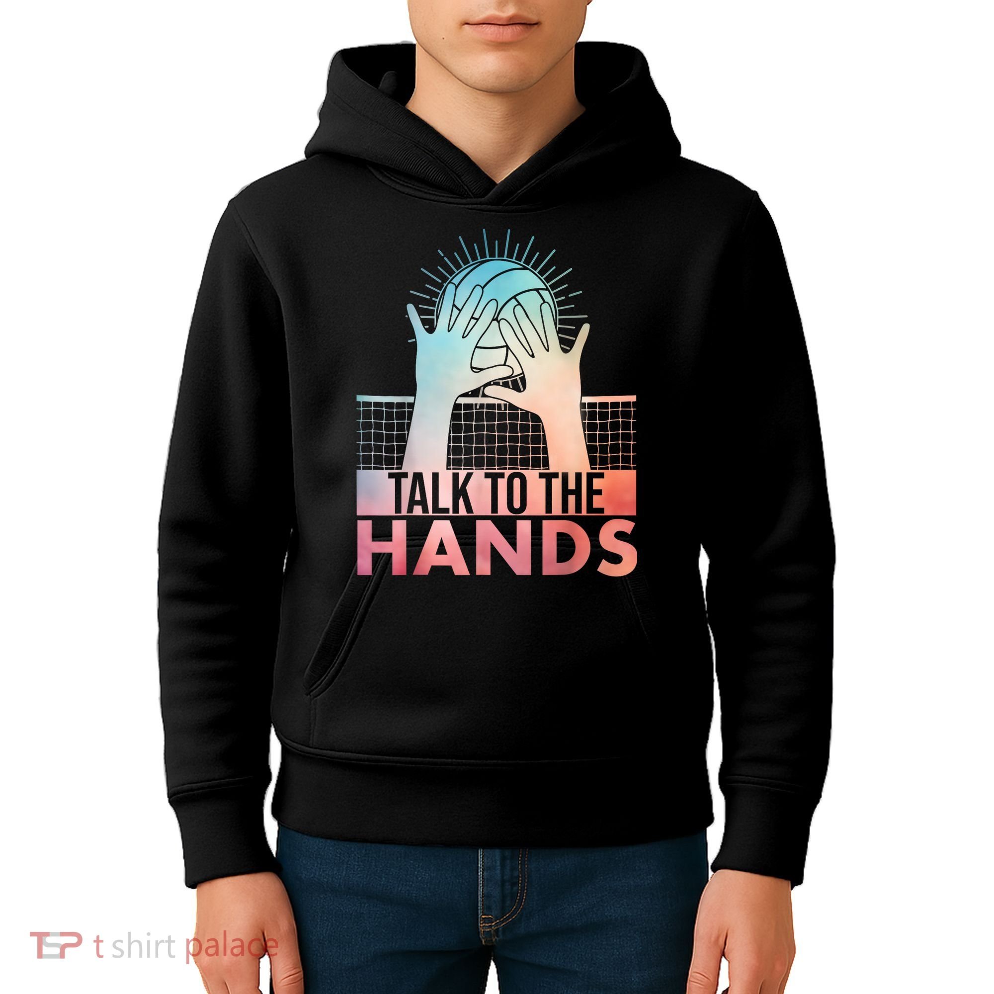 Funny Volleyball Art For Blocker Volleyball Player Kids Hoodie