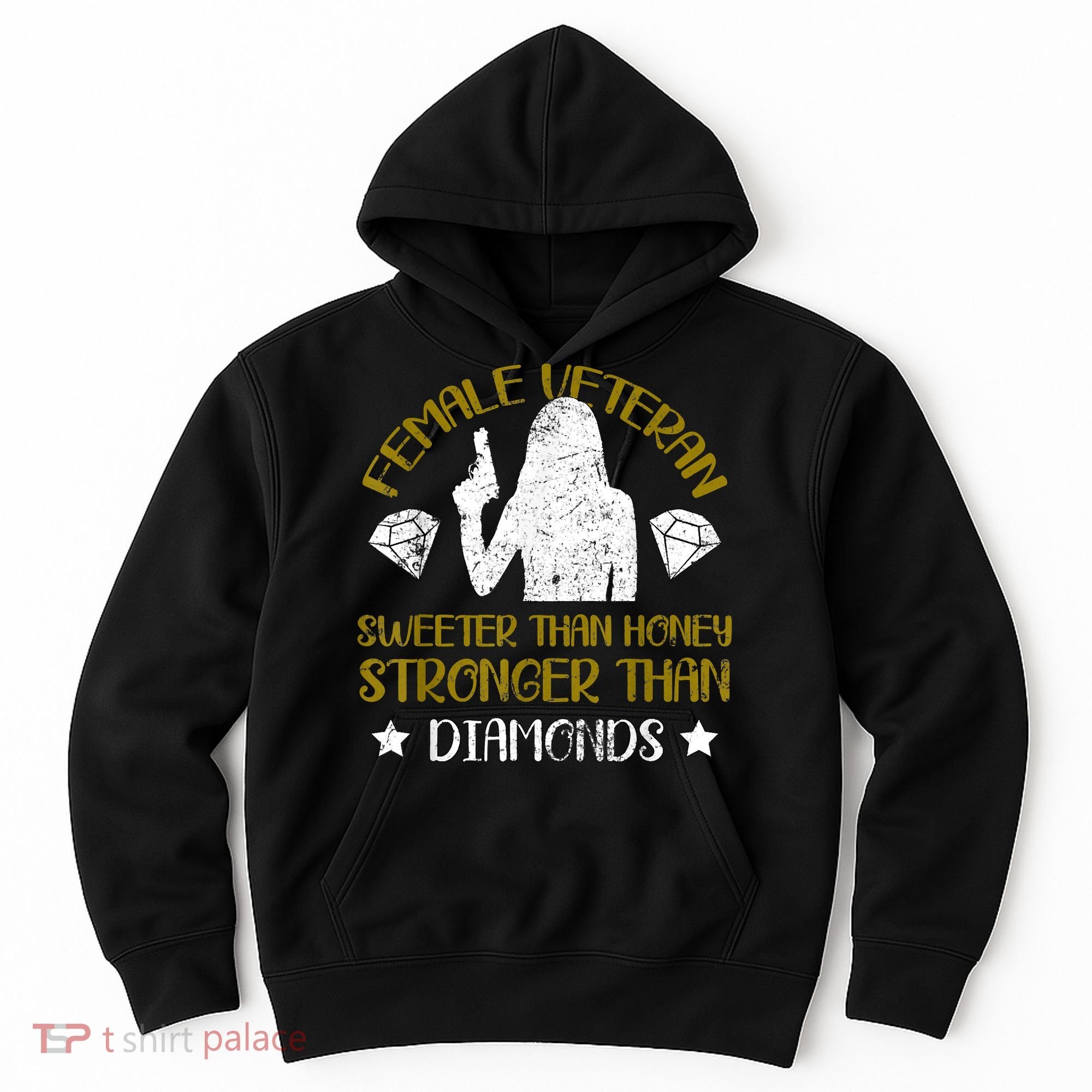 Female Veteran American Soldier Woman Wife Girlfriend USA Hoodie