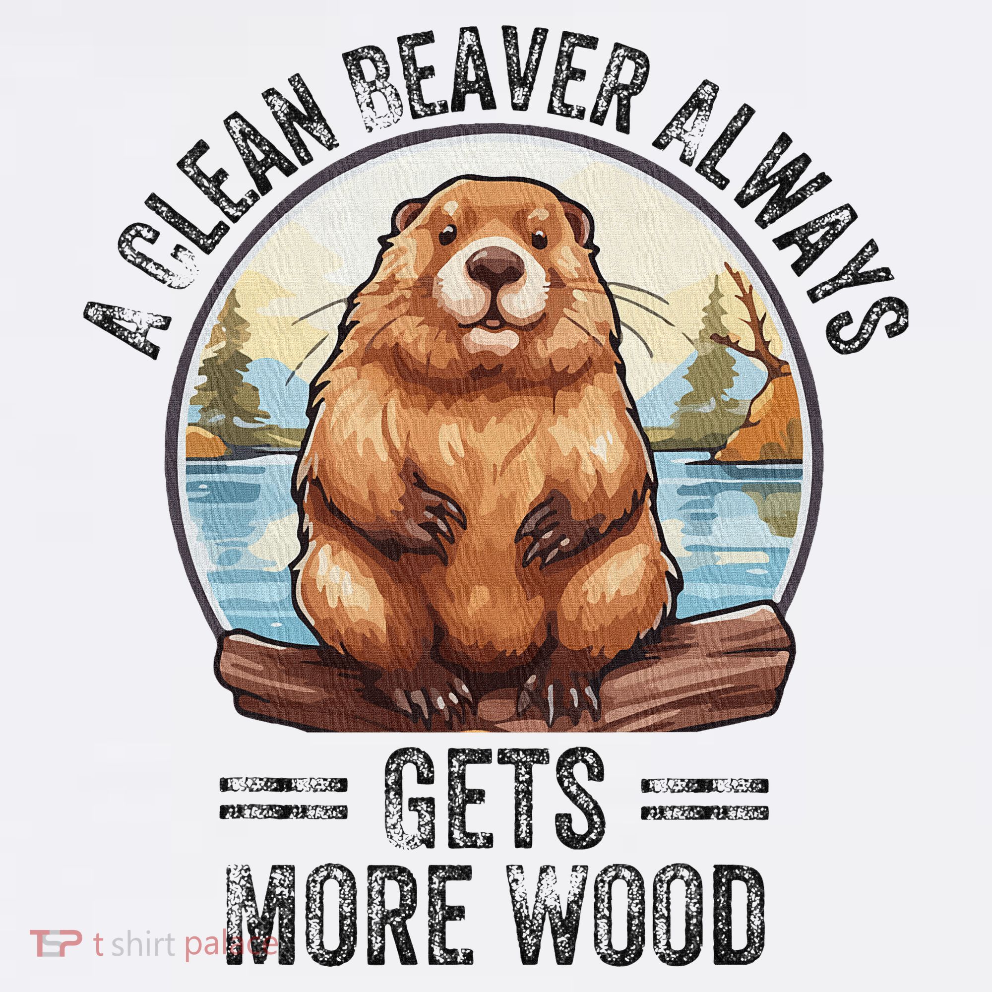 Funny Vintage A Clean Beaver Always Gets More Wood T-Shirt
