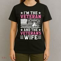Female Veteran And VeteranS Wife Wo Veteran Mom Grandma T-Shirt thumb 4