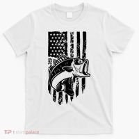 Fishing Vintage American Flag T-Shirt thumb 0