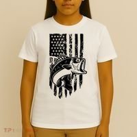 Fishing Vintage American Flag T-Shirt thumb 4
