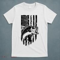 Fishing Vintage American Flag T-Shirt thumb 5