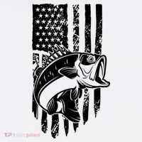 Fishing Vintage American Flag T-Shirt thumb 7