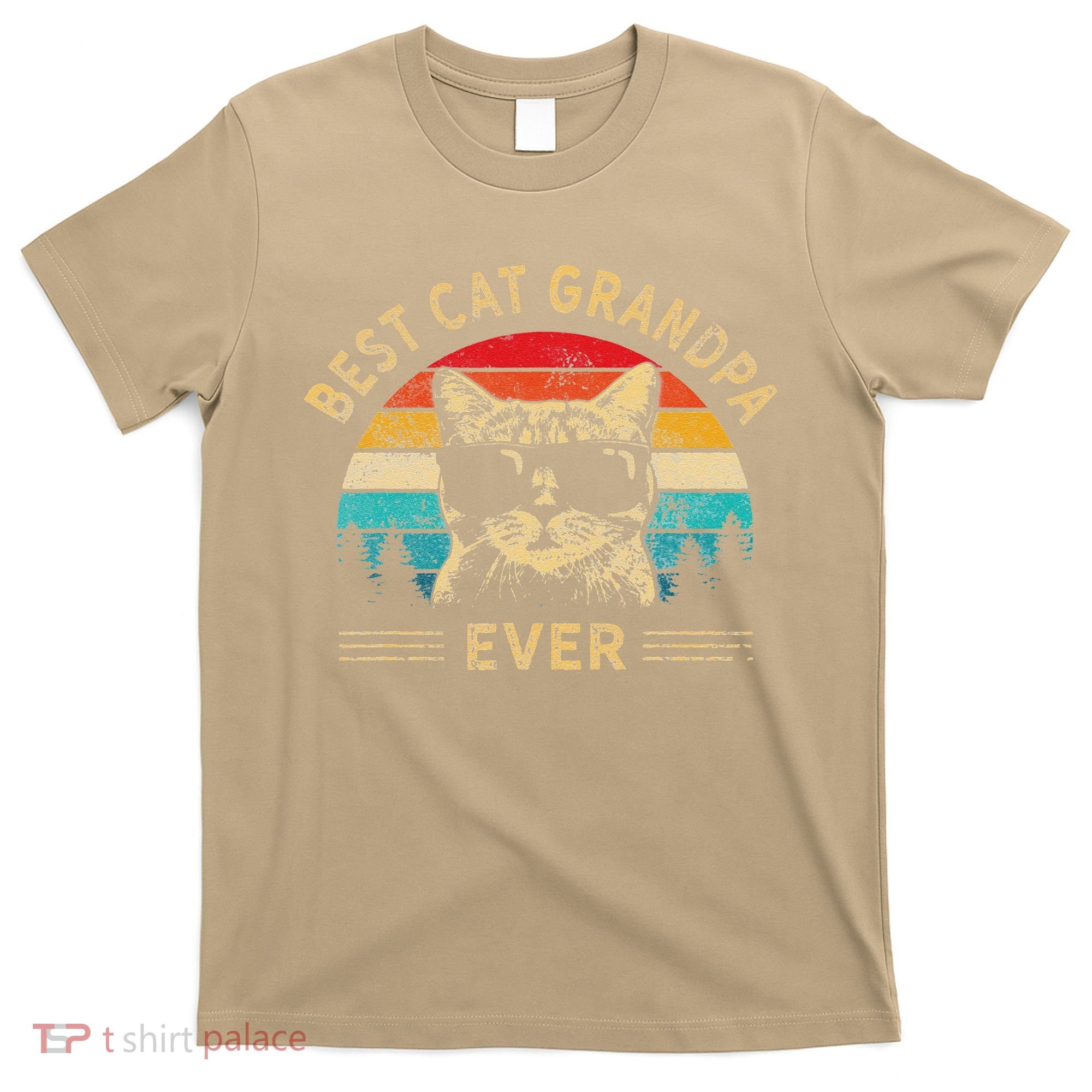Funny Vintage Best Cat Grandpa Ever Funny Fathers Day T-Shirt