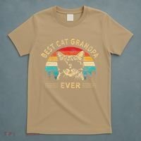 Funny Vintage Best Cat Grandpa Ever Funny Fathers Day T-Shirt thumb 5