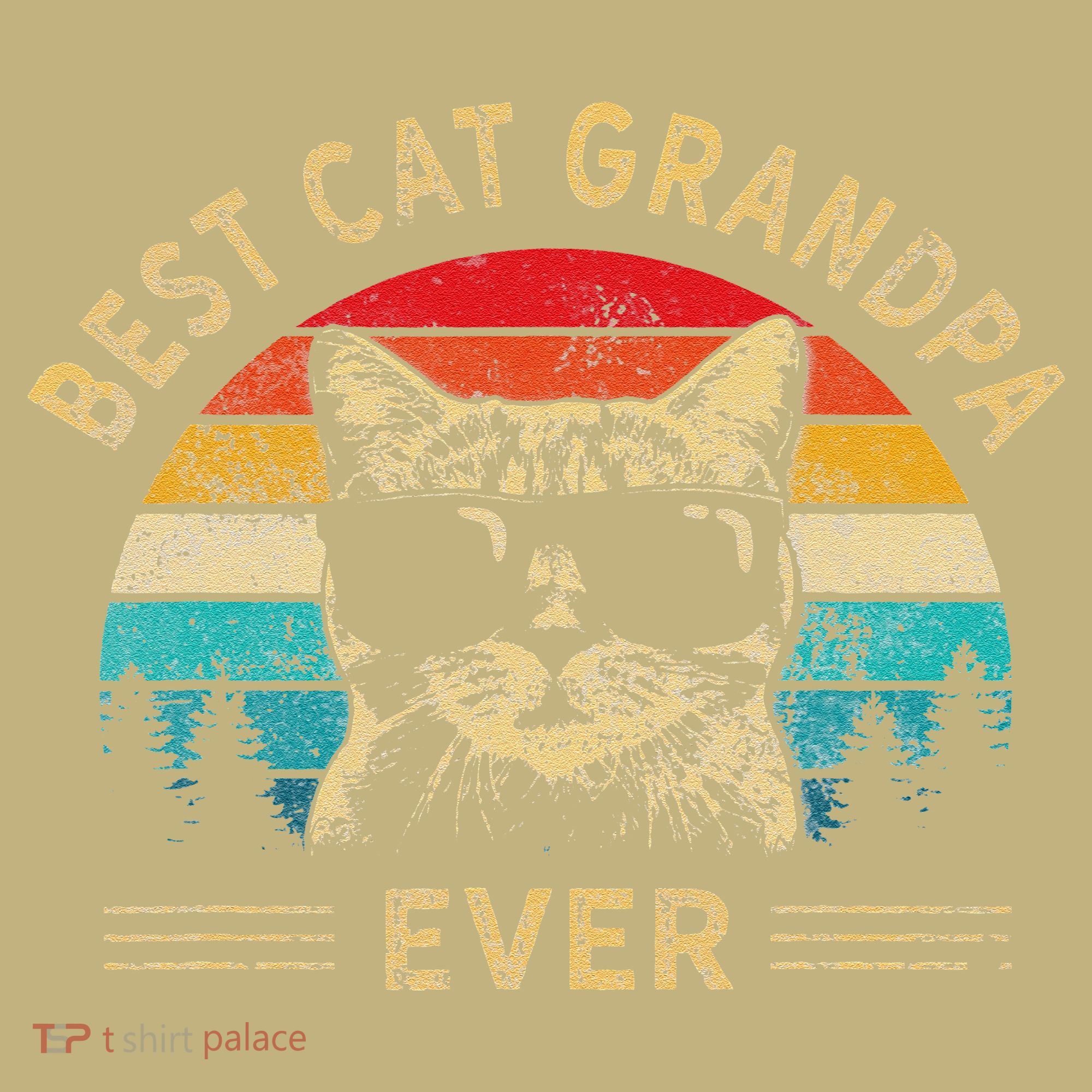 Funny Vintage Best Cat Grandpa Ever Funny Fathers Day T-Shirt