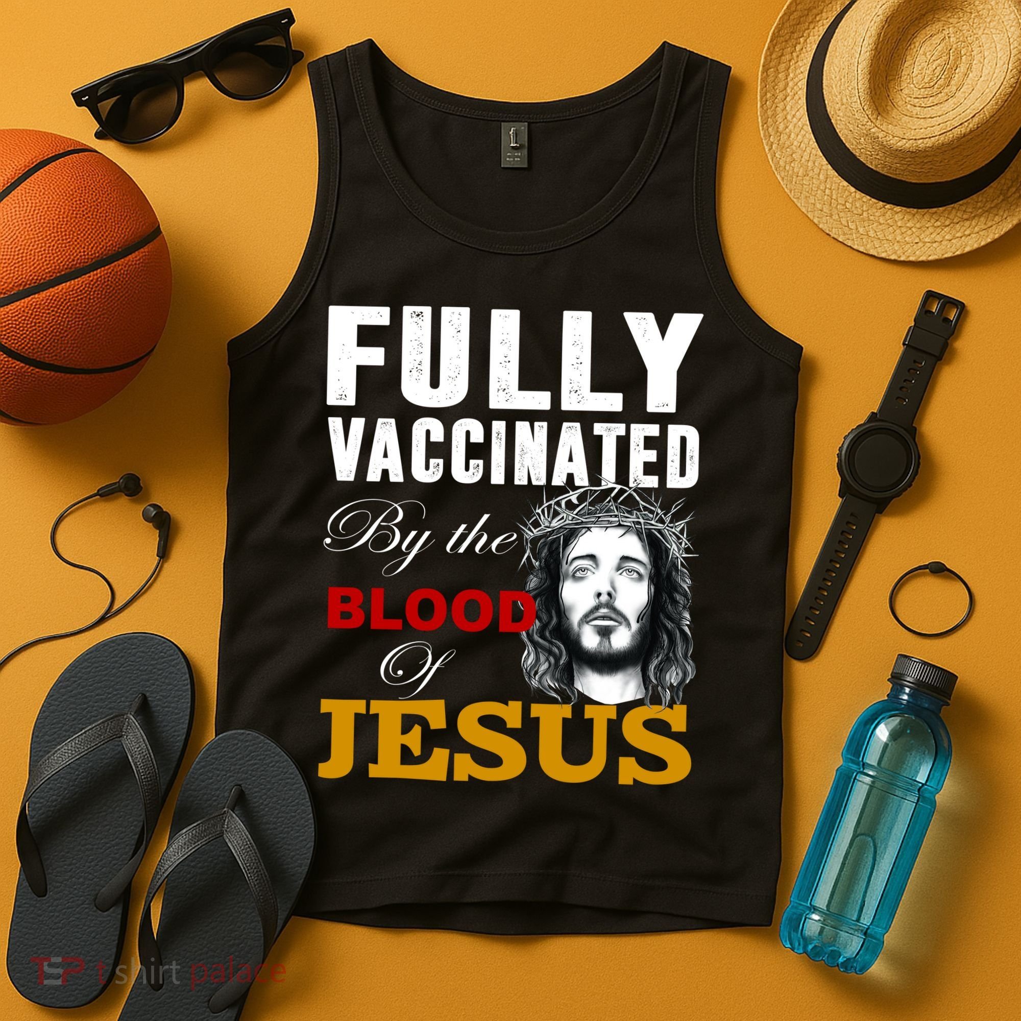Fully Vaccinated By The Blood Of Jesus Tank Top