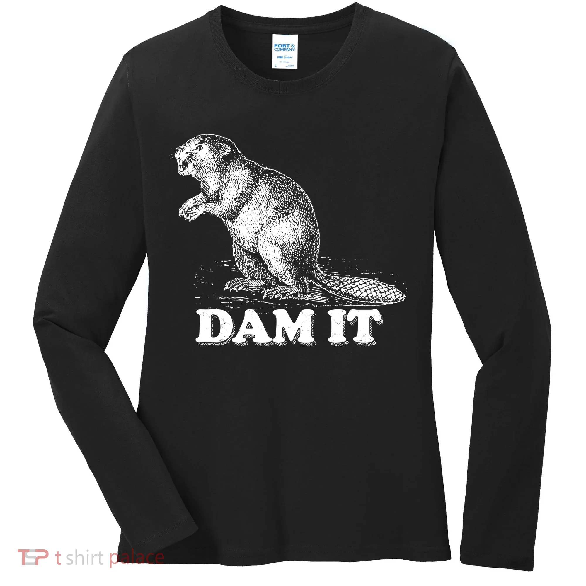 Funny Vintage Beaver Dam It Women's Long Sleeve Shirt