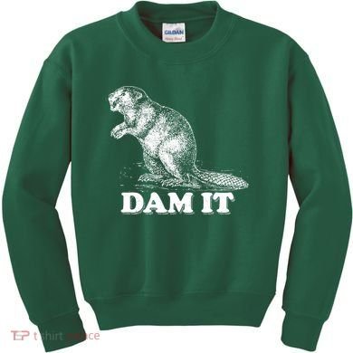 Funny Vintage Beaver Dam It Kids Sweatshirt