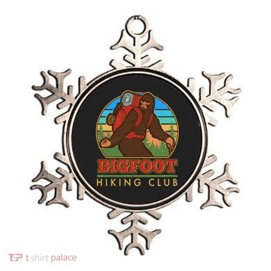 Funny Vintage Bigfoot Hiking Club Ornament